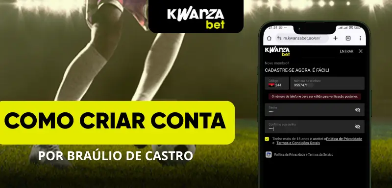 Como criar conta na Kwanza Bet